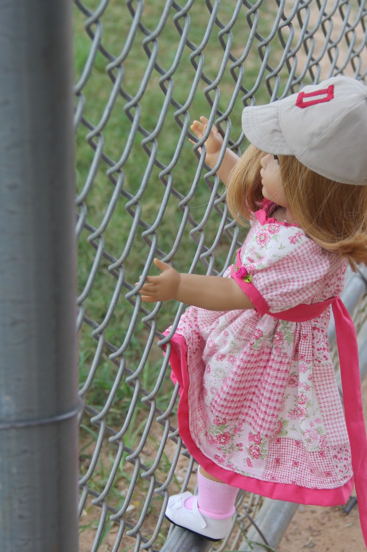 The Dolls go to a baseball game- 18" in. doll adventures by Stitching with Elli
