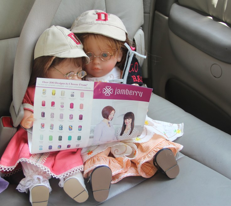 The Dolls think about joining Jamberry- doll adventures with stitching with Elli