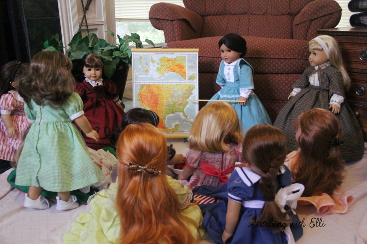 The Dolls get a history lesson about the Civil war- a 18" doll adventure by Stitching with Elli