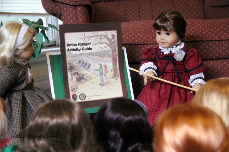 Bridget explains the merits of the junior ranger program- a 18" doll adventure by Stitching with Elli