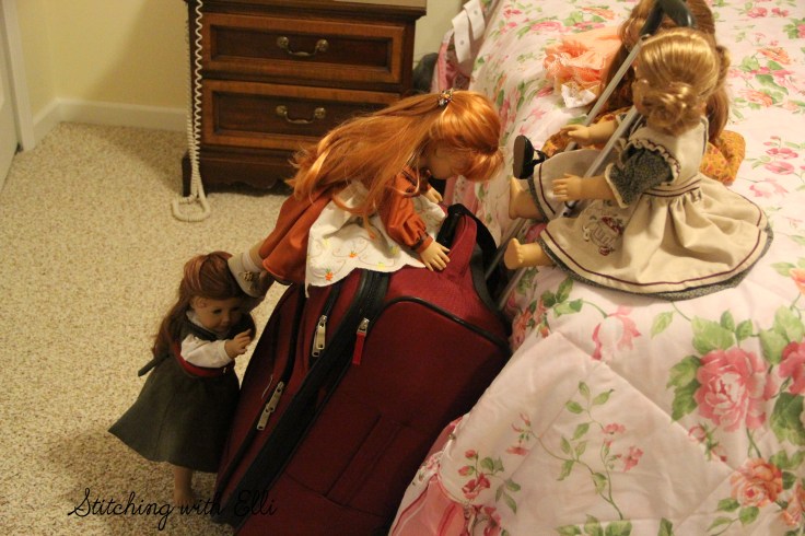 Traveling is hard work!- a 18" doll adventure by stitching with Elli