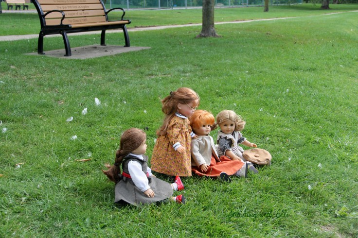 should we gather some duck feathers?- a 18" doll adventure by stitching with Elli