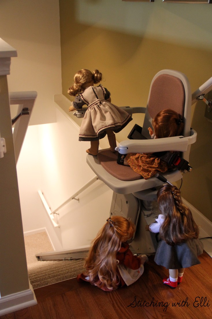 How does this thing work? Felicity and the other dolls investigate a strange chair with a key- a 18" doll story by Stitching with Elli