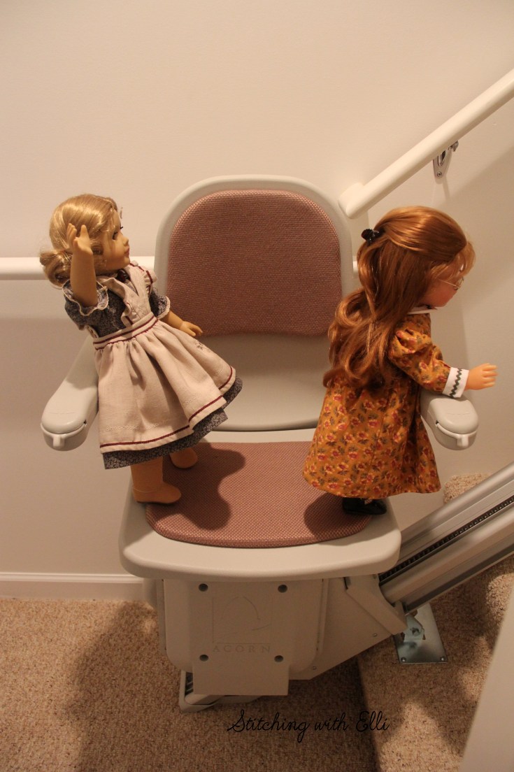 The dolls explore the lift chair- a 18" doll story by Stitching with Elli