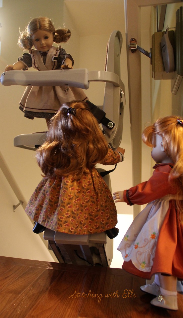 The dolls explore the lift chair- a 18" doll story by Stitching with Elli featuring American girl dolls.