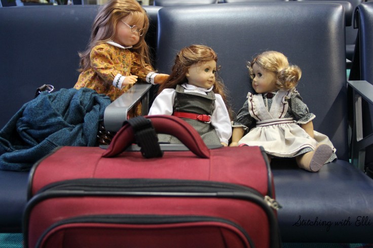 The waiting area of the airport can be fun!- a 18" doll photostory with american girls by Stitching with Elli