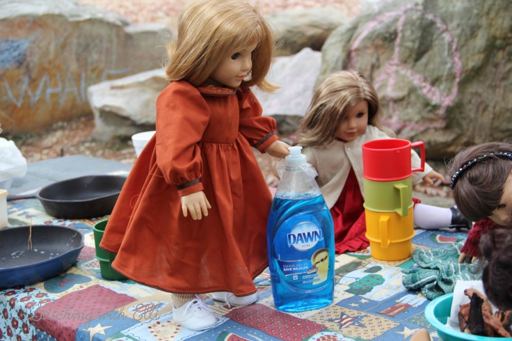 The dolls go camping in a vintage camper- a 18" doll story with American Girl dolls by Stitching with Elli