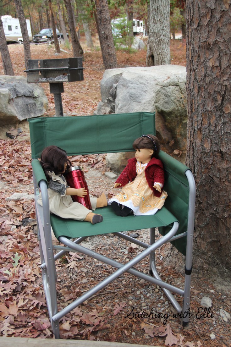 The dolls go camping in a vintage camper- a 18" doll story with American Girl dolls by Stitching with Elli