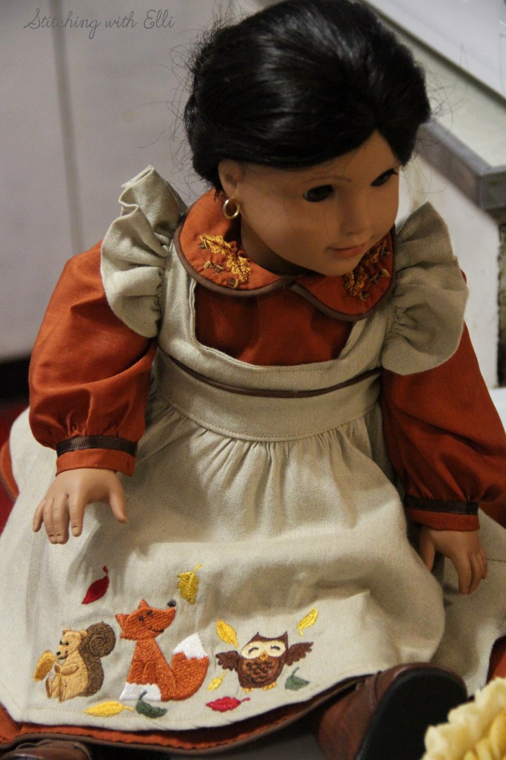 Fall dress for Josefina. Embroidery deisgns from the embroidery library- see more on my blog StitchingwithElli.com