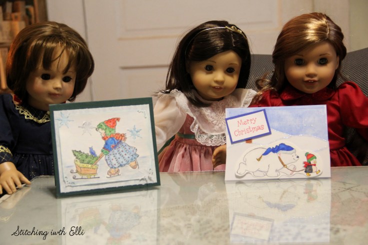 The dolls make Christmas card!- A doll story by Stitching with Elli