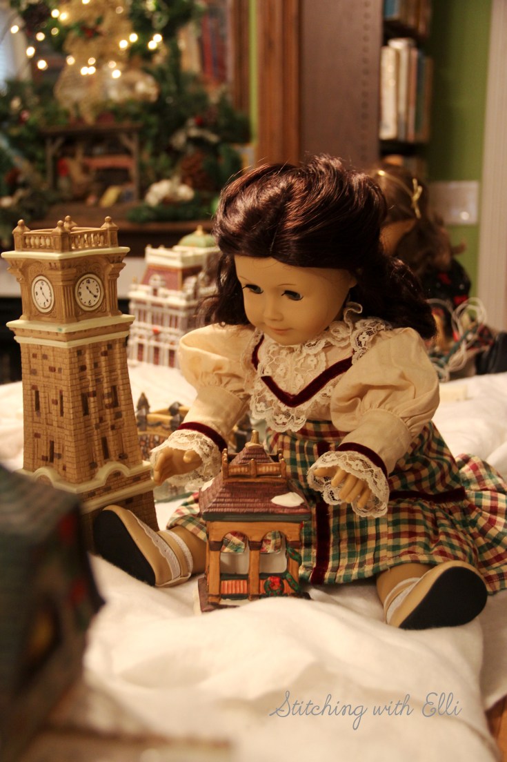 Setting up a Christmas village! Ruthie sets up the gazebo- by Stitching with Elli