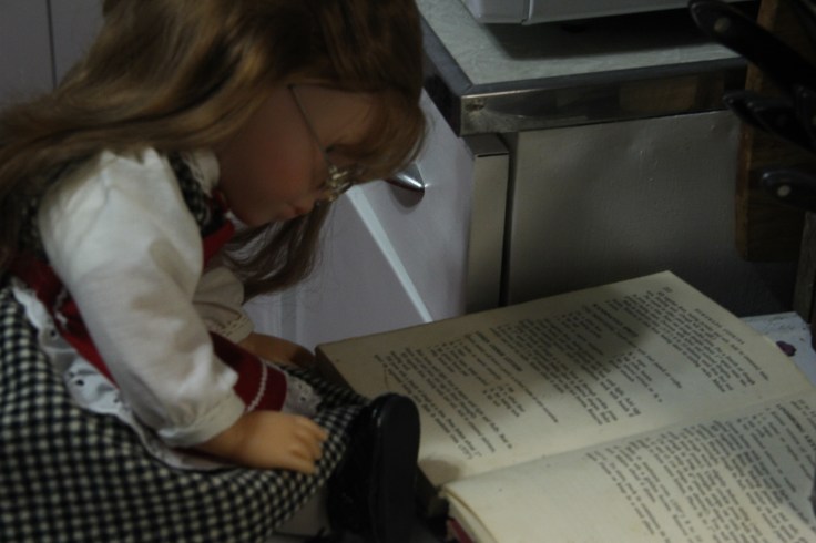 Ellen is baking Spritz cookies- a Christmas doll story by Stitching with Elli