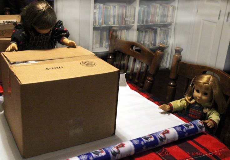 Wrapping presents for Christmas!- An american girl Christmas story by Stitching with Elli