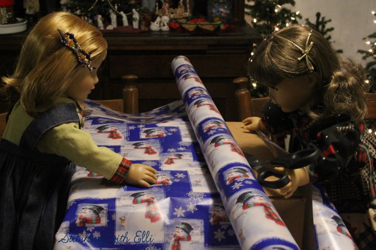Wrapping presents for Christmas!- An american girl Christmas story by Stitching with Elli