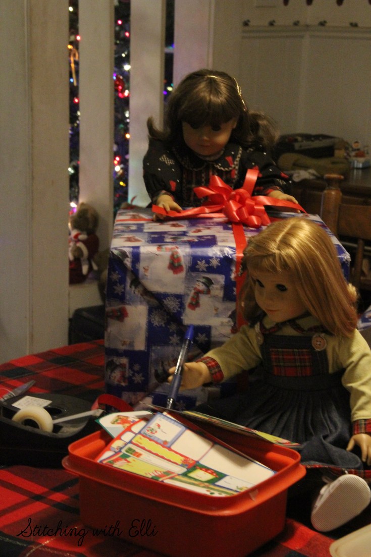 Wrapping presents for Christmas!- An american girl Christmas story by Stitching with Elli