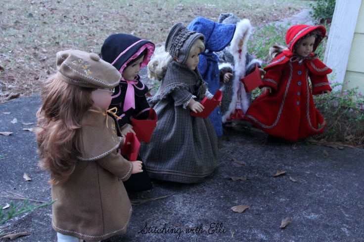 Christmas Carolling with the American Girl Dolls- by Stitching with Elli
