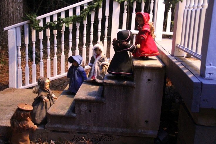 Caroling with American Girl dolls- by Stitching with Elli