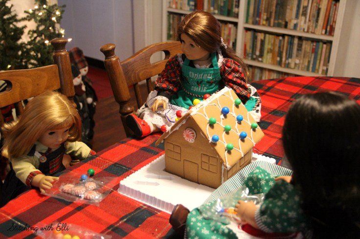 Decorating a Gingerbread house is fun!- by Stitching with Elli