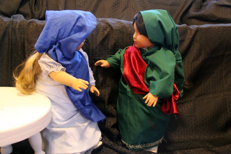 Mary visits Elizabeth- by Stitching with Elli