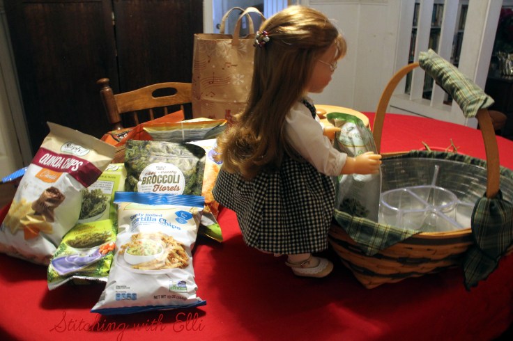 Ellen is trying to give the dolls healthy options for New year's eve- by Stitching with Elli