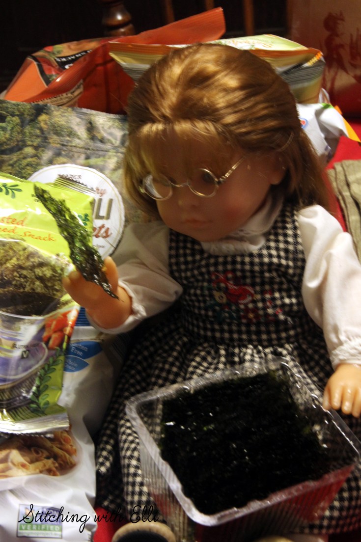 Ellen is trying to give the dolls healthy options for New year's eve- by Stitching with Elli