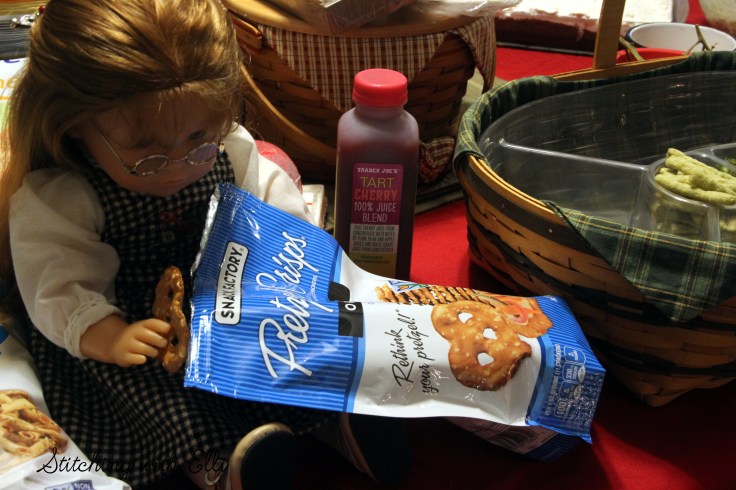 Ellen is trying to give the dolls healthy options for New year's eve- by Stitching with Elli