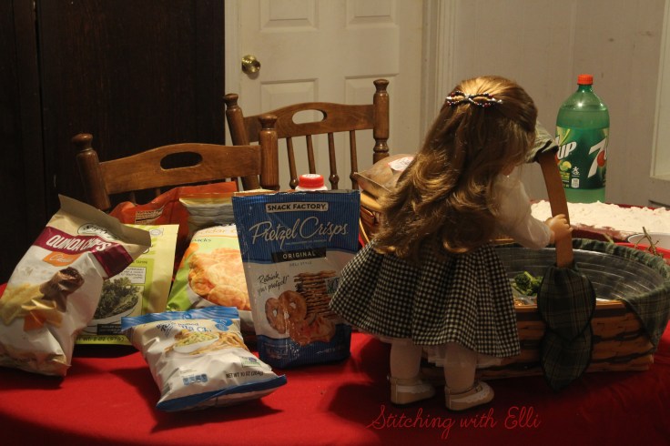 Ellen is trying to give the dolls healthy options for New year's eve- by Stitching with Elli