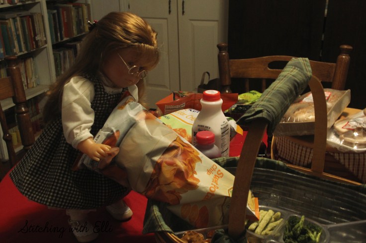 Ellen is trying to give the dolls healthy options for New year's eve- by Stitching with Elli