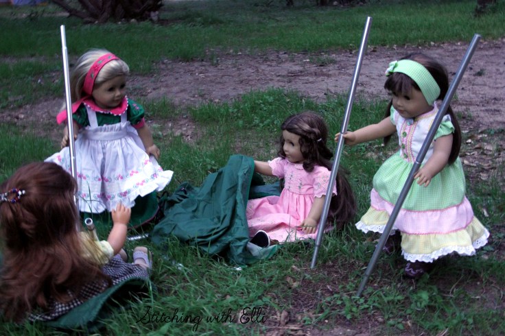 The dolls try camping- a 18" doll adventure by Stitching with Elli