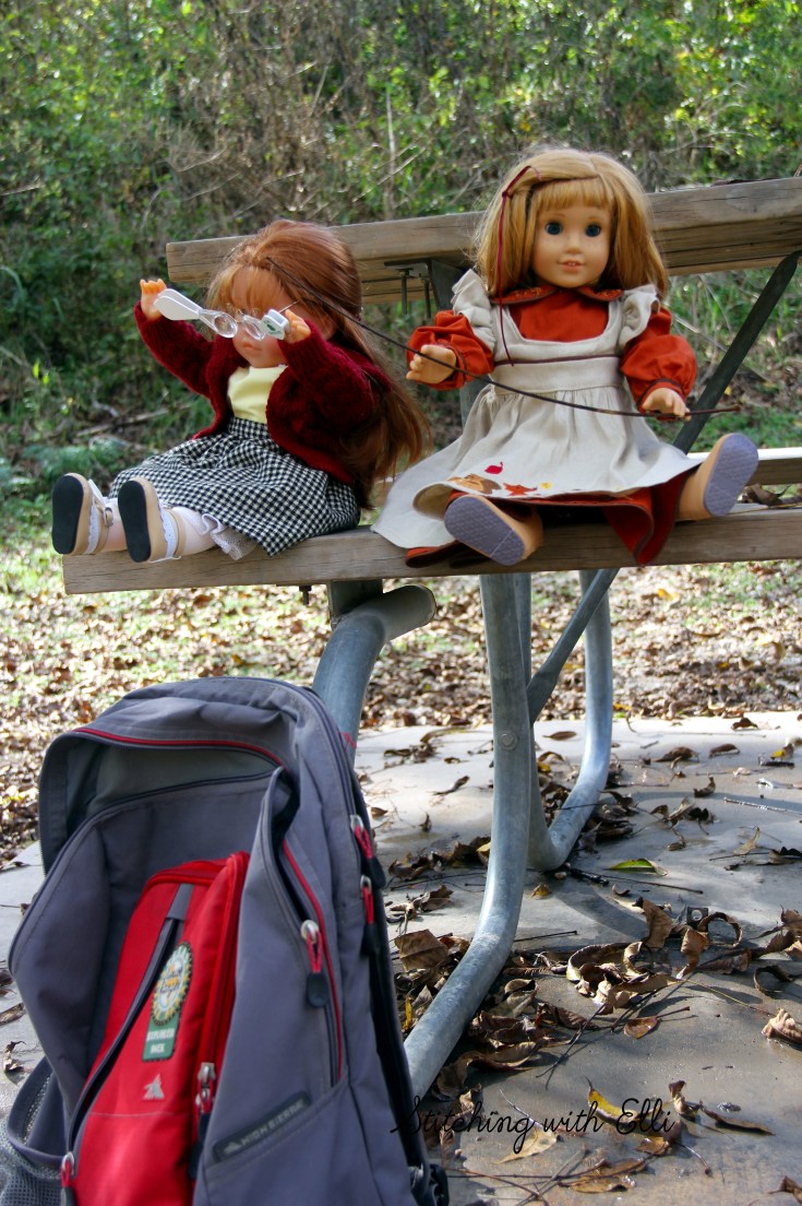 Nellie and Ellen hike in Guadelope state park- a 18" doll adventure www.stitchingwithelli.com